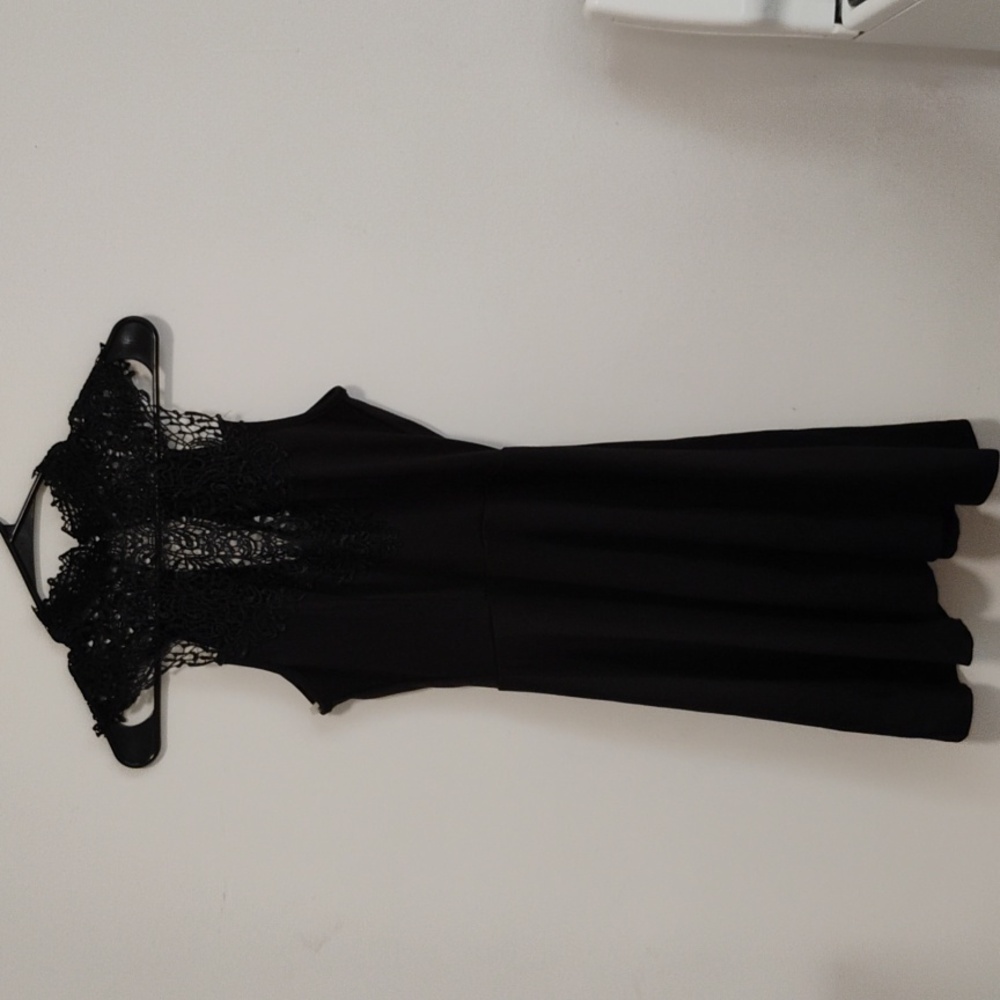 Charlotte Russe | Black Lace Collar Victorian Mini Skater Dress | Juniors S |NWT